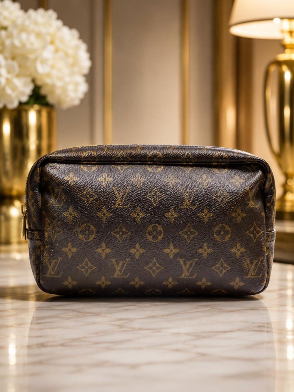 Authentic Louis Vuitton Trousse Toilette 28 Monogram Cosmetic Travel Pouch Bag